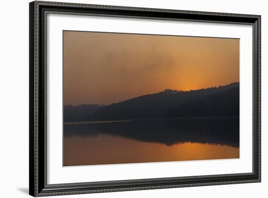 Germany, North Rhine-Westphalia, Sunrise over Sorpe Dam-Benjamin Engler-Framed Photographic Print