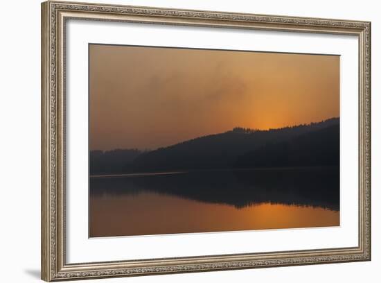 Germany, North Rhine-Westphalia, Sunrise over Sorpe Dam-Benjamin Engler-Framed Photographic Print