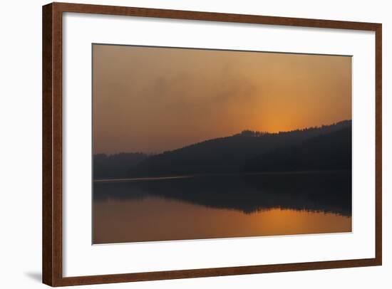 Germany, North Rhine-Westphalia, Sunrise over Sorpe Dam-Benjamin Engler-Framed Photographic Print