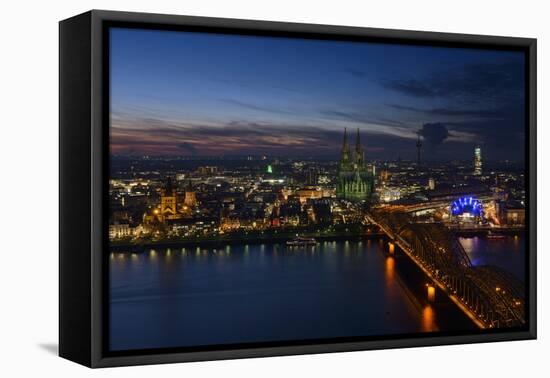 Germany, North Rhine-Westphalia, View of Cologne at Night-Andreas Keil-Framed Premier Image Canvas