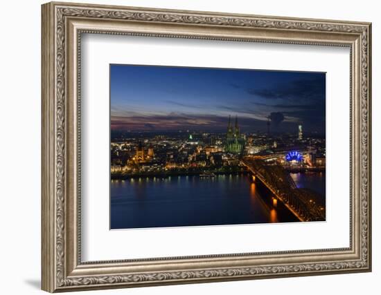 Germany, North Rhine-Westphalia, View of Cologne at Night-Andreas Keil-Framed Photographic Print