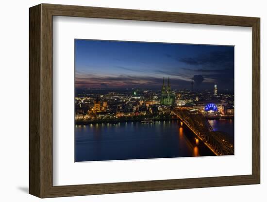 Germany, North Rhine-Westphalia, View of Cologne at Night-Andreas Keil-Framed Photographic Print