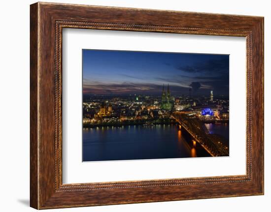 Germany, North Rhine-Westphalia, View of Cologne at Night-Andreas Keil-Framed Photographic Print