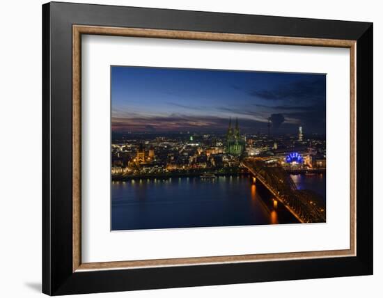 Germany, North Rhine-Westphalia, View of Cologne at Night-Andreas Keil-Framed Photographic Print