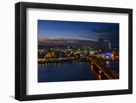 Germany, North Rhine-Westphalia, View of Cologne at Night-Andreas Keil-Framed Photographic Print