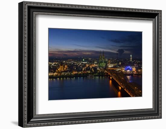 Germany, North Rhine-Westphalia, View of Cologne at Night-Andreas Keil-Framed Photographic Print