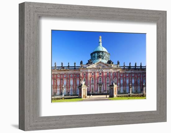 Germany, Potsdam, Berlin Brandenburg, Sanssouci. the New Palace at the Sanssouci Park.-Ken Scicluna-Framed Photographic Print