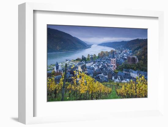 Germany, Rheinland-Pfalz, Bacharach, Elevated Town View, Autumn-Walter Bibikow-Framed Photographic Print