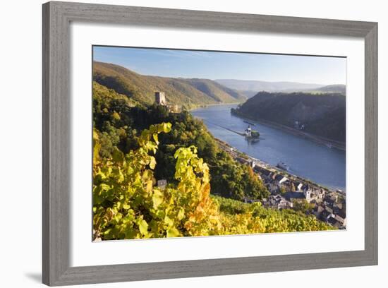 Germany, Rheinland-Pfalz, Pfalzgrafenstein and Gutenfels Castles-Peter Adams-Framed Photographic Print