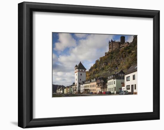 Germany, Rheinland-Pfalz, St. Goarshausen, Burg Katz Castle and Town-Walter Bibikow-Framed Photographic Print