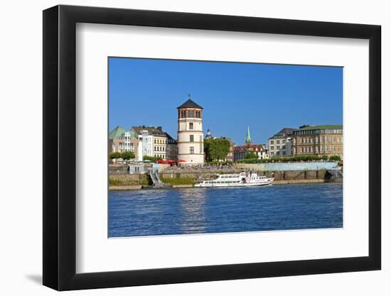 Germany, Rhineland, Dusseldorf, Old Town, Rhine Shore Promenade, Castle Tower-Chris Seba-Framed Photographic Print