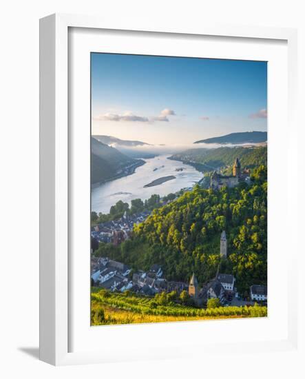 Germany, Rhineland Palatinate, Bacharach and Burg Stahleck (Stahleck Castle), River Rhine-Alan Copson-Framed Photographic Print