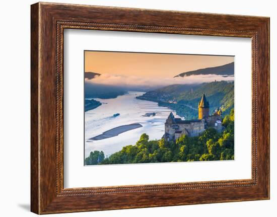 Germany, Rhineland Palatinate, Bacharach, Burg Stahleck (Stahleck Castle), River Rhine-Alan Copson-Framed Photographic Print