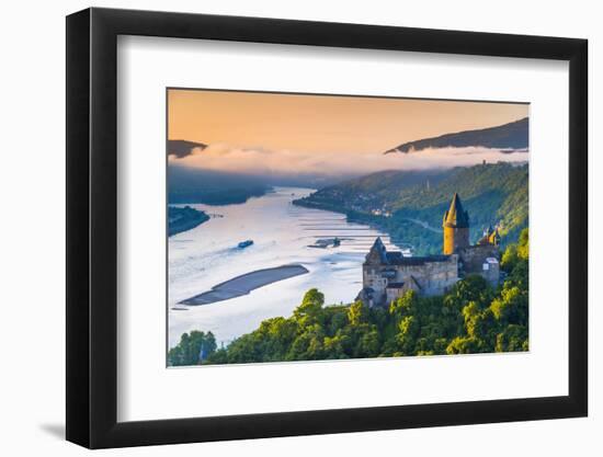 Germany, Rhineland Palatinate, Bacharach, Burg Stahleck (Stahleck Castle), River Rhine-Alan Copson-Framed Photographic Print