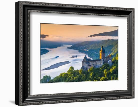 Germany, Rhineland Palatinate, Bacharach, Burg Stahleck (Stahleck Castle), River Rhine-Alan Copson-Framed Photographic Print