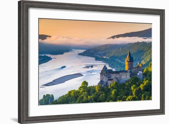 Germany, Rhineland Palatinate, Bacharach, Burg Stahleck (Stahleck Castle), River Rhine-Alan Copson-Framed Photographic Print