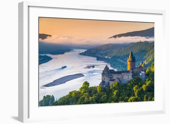 Germany, Rhineland Palatinate, Bacharach, Burg Stahleck (Stahleck Castle), River Rhine-Alan Copson-Framed Photographic Print