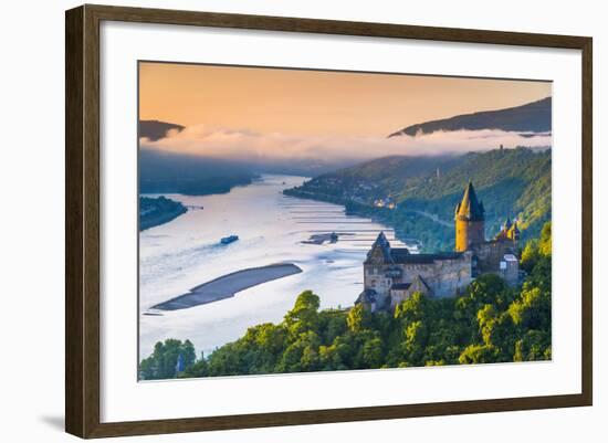 Germany, Rhineland Palatinate, Bacharach, Burg Stahleck (Stahleck Castle), River Rhine-Alan Copson-Framed Photographic Print