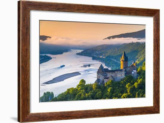 Germany, Rhineland Palatinate, Bacharach, Burg Stahleck (Stahleck Castle), River Rhine-Alan Copson-Framed Photographic Print