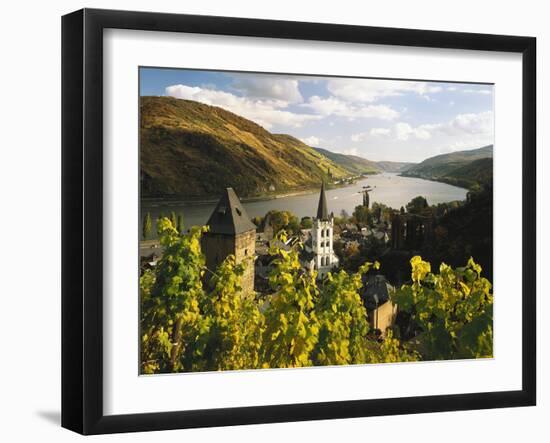 Germany, Rhineland-Palatinate, Bacharach, Church 'St. Peter', Castle 'Stahleck'-Thonig-Framed Photographic Print