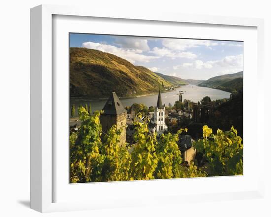 Germany, Rhineland-Palatinate, Bacharach, Church 'St. Peter', Castle 'Stahleck'-Thonig-Framed Photographic Print