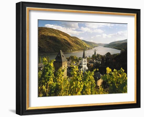 Germany, Rhineland-Palatinate, Bacharach, Church 'St. Peter', Castle 'Stahleck'-Thonig-Framed Photographic Print