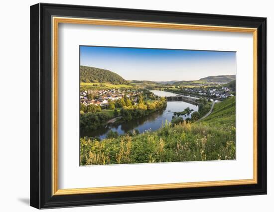 Germany, Rhineland-Palatinate, District Trier-Saarburg, Schoden, Village View the Saar-Udo Bernhart-Framed Photographic Print