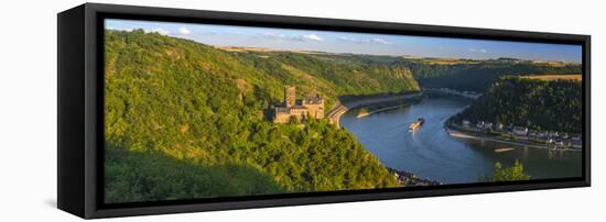 Germany, Rhineland Palatinate, River Rhine, Sankt Goarshausen, Burg Katz and River Rhine-Alan Copson-Framed Premier Image Canvas