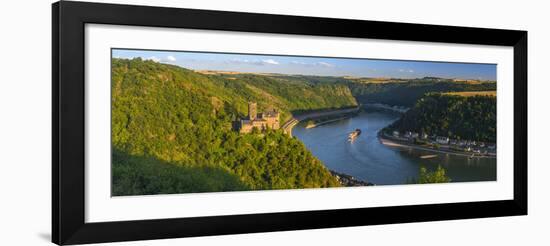 Germany, Rhineland Palatinate, River Rhine, Sankt Goarshausen, Burg Katz and River Rhine-Alan Copson-Framed Photographic Print