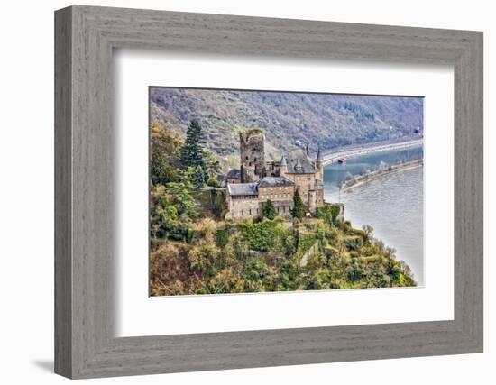 Germany, Rhineland-Palatinate, St. Goarshausen, Cat Castle-Hollice Looney-Framed Photographic Print