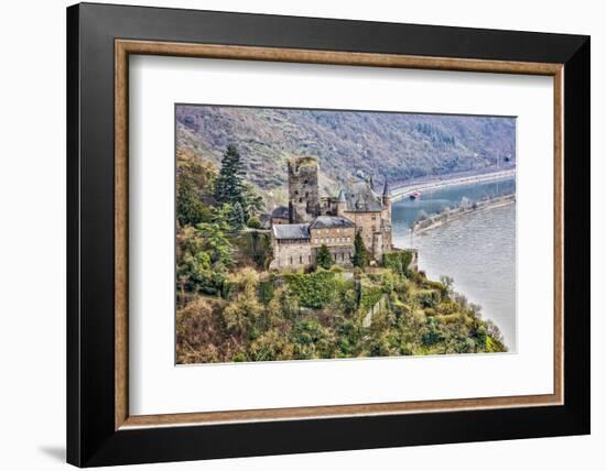 Germany, Rhineland-Palatinate, St. Goarshausen, Cat Castle-Hollice Looney-Framed Photographic Print