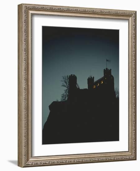 Germany, Rhineland-Palatinate, Trechtingshausen, Castle 'Rheinstein', Night-Thonig-Framed Photographic Print