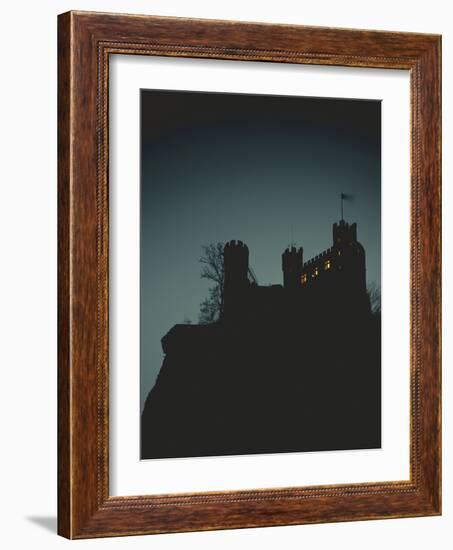 Germany, Rhineland-Palatinate, Trechtingshausen, Castle 'Rheinstein', Night-Thonig-Framed Photographic Print