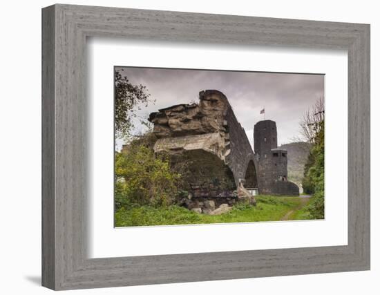 Germany, Rhineland-Pfalz, Remagen, Ruins of the Bridge at Remagen-Walter Bibikow-Framed Photographic Print