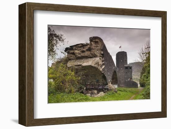 Germany, Rhineland-Pfalz, Remagen, Ruins of the Bridge at Remagen-Walter Bibikow-Framed Photographic Print