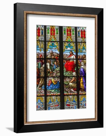 Germany, Rhineland-Pfalz, Speyer, Memorial Church, Interior View of Stained Glass Windows-Walter Bibikow-Framed Photographic Print