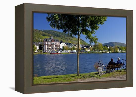 Germany, River, the Moselle, Rhineland-Palatinate, Waterside Promenade Alf-Chris Seba-Framed Premier Image Canvas