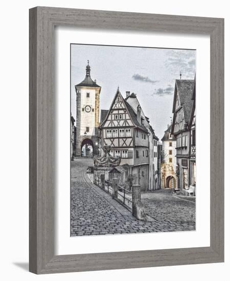 Germany, Rothenberg ob der Tauber, Ploenlein Triangular Place-Hollice Looney-Framed Photographic Print