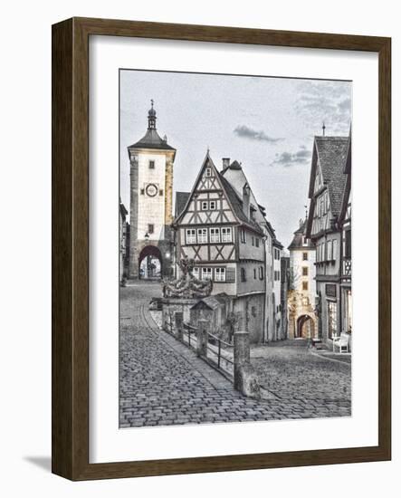 Germany, Rothenberg ob der Tauber, Ploenlein Triangular Place-Hollice Looney-Framed Photographic Print