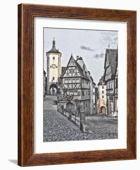 Germany, Rothenberg ob der Tauber, Ploenlein Triangular Place-Hollice Looney-Framed Photographic Print