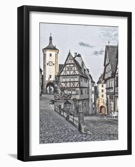 Germany, Rothenberg ob der Tauber, Ploenlein Triangular Place-Hollice Looney-Framed Photographic Print