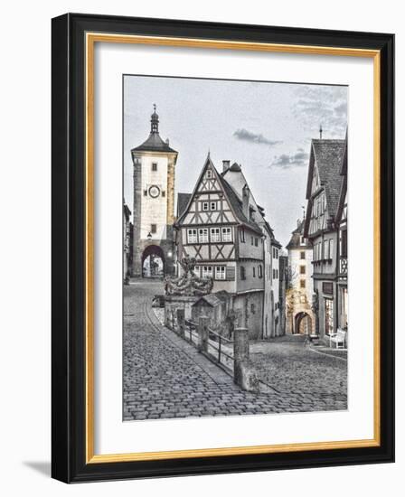 Germany, Rothenberg ob der Tauber, Ploenlein Triangular Place-Hollice Looney-Framed Photographic Print