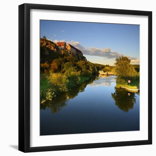 Germany, Saxony-Anhalt, Burgenlandkreis, Castle and Sluice Wendelstein in the Evening Light-Andreas Vitting-Framed Photographic Print