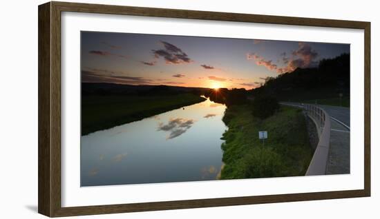 Germany, Saxony-Anhalt, Burgenlandkreis, Wendelstein, Sunset at the Unstrut-Andreas Vitting-Framed Photographic Print