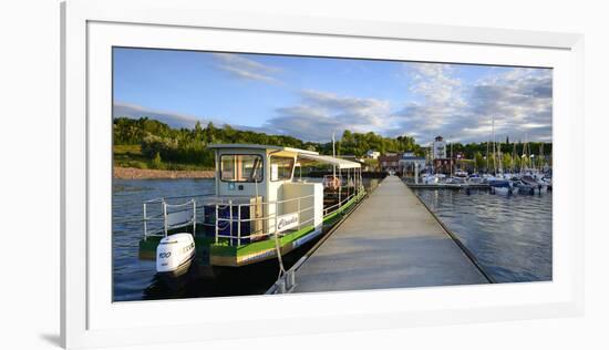 Germany, Saxony-Anhalt, MŸcheln, Geiseltalsee, Marina, Sailboats and Tourboat in the Evening Light-Andreas Vitting-Framed Photographic Print