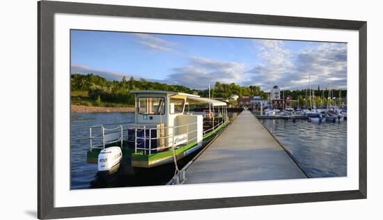 Germany, Saxony-Anhalt, MŸcheln, Geiseltalsee, Marina, Sailboats and Tourboat in the Evening Light-Andreas Vitting-Framed Photographic Print