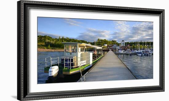 Germany, Saxony-Anhalt, MŸcheln, Geiseltalsee, Marina, Sailboats and Tourboat in the Evening Light-Andreas Vitting-Framed Photographic Print