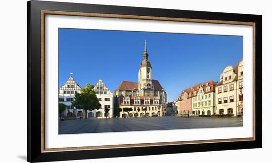 Germany, Saxony-Anhalt, Naumburg, Town Houses and Wenzelskirche on the Marketplace-Andreas Vitting-Framed Photographic Print