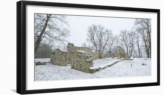 Germany, Saxony-Anhalt, Saale-Holzland-Kreis, Camburg, Ruin of the Cyriaks Church in Winter-Andreas Vitting-Framed Photographic Print