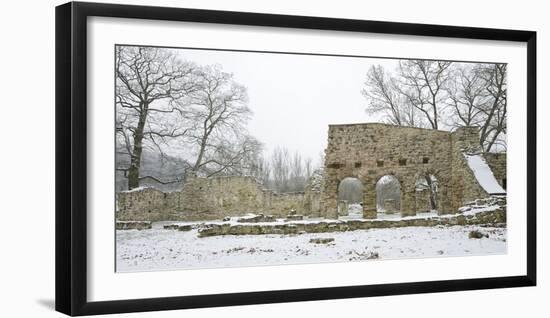 Germany, Saxony-Anhalt, Saale-Holzland-Kreis, Camburg, Ruin of the Cyriaks Church in Winter-Andreas Vitting-Framed Photographic Print